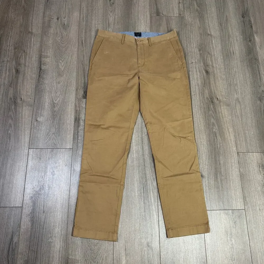 J.Crew 770 Straight-Fit Core Stretch Chino Pants Mens W32 L30 River Brown AR886